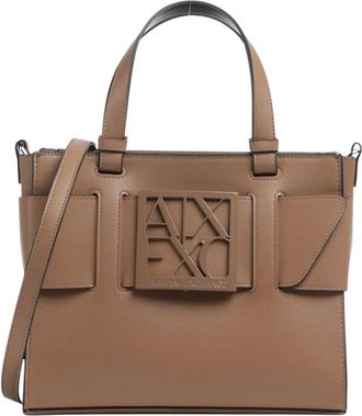 A|X Armani Exchange Borsa tote media con dettagli a contrasto - - Bags - Donna - Beige - ONE SIZE