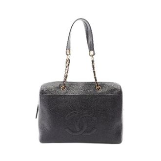 Chanel Bolso de Hombro Grande Pre-owned con Logo de Piel Granulada - Pre-owned - Mujer - Negro - ONE SIZE
