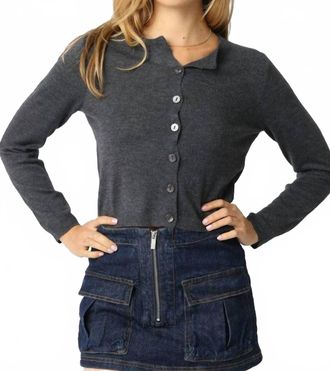Olivaceous Rhodes Knit Cardigan In Charcoal