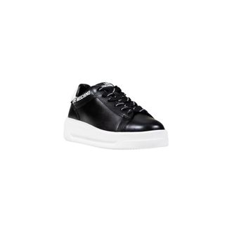 Love Moschino Womens Black And White Synthetic Chunky Sneakers Leather