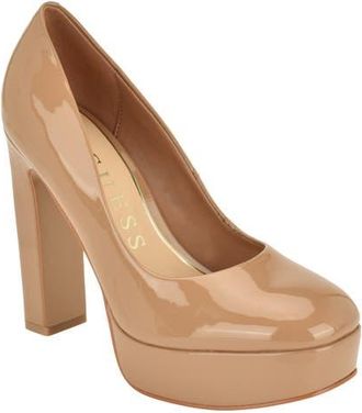 Guess Dalarie Platform Pump in Medium Natural at Nordstrom, Size 8.5