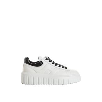 Hogan Gestreepte mand sneakers - Dames - Sneakers - Wit - 35 EU - Leer - Schoenen