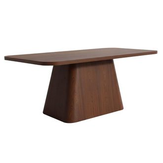 Oviala Mesa de comedor rectangular escandinava de 180 cm efecto madera oscura