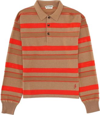 J.W.Anderson Beige Stripes Shirt Collar Sweater