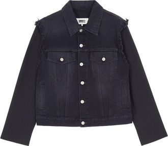 Maison Margiela distressed denim jacket - women - Cotton - 38 - Black