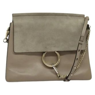 Chlo&eacute; Pre-owned Cross Body Bags, female, Gray, Size: ONE SIZE Pre-owned Suede Shoulder Bag