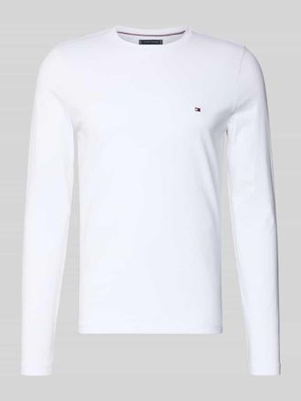 Tommy Hilfiger Slim Fit Langarmshirt aus Baumwoll-Mix in Weiss, Größe XXXL