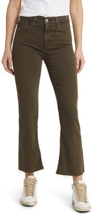AG - Adriano Goldschmied Farrah High Waist Raw Hem Crop Bootcut Jeans in Sulfur Stone Brown at Nordstrom Rack, Size 31