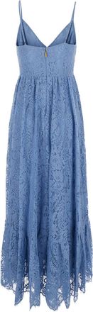Michael Michael Kors Womens Long Dress Light Blue Cotton-Blend Nylon