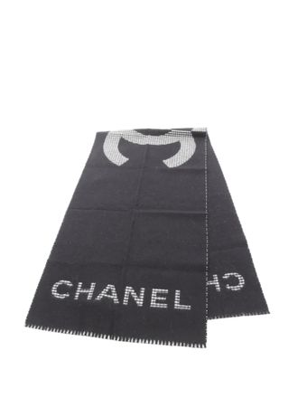 Chanel 2000-2025 CC Logo Cashmere Scarf scarves - Nero