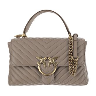 Pinko Love Lady Puff Classic Bag - Dames - Handtassen - Beige - ONE Size - Leer - Tassen