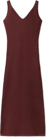 Mango V-Neck Knit Midi Dress in Burnt Orange at Nordstrom, Size 6
