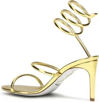 Rene Caovilla Womens Sandals Cleo Metallic Dark Gold Calf Leather