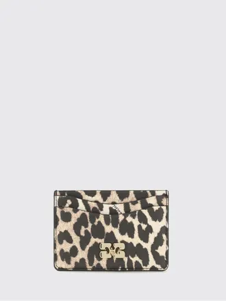 Ganni Animal Print Recycled Leather Card Holder