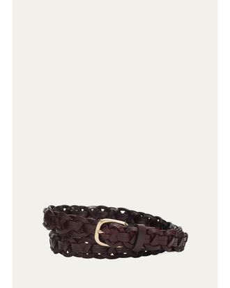 Brunello Cucinelli Mens Braided Leather Belt