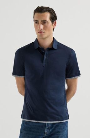 Brunello Cucinelli Polo with shirt collar in Navy Blue at Nordstrom, Size 5X-Large Eu