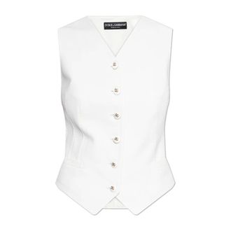 Dolce & Gabbana Vests, female, White, Size: XS Vest made of combined materials