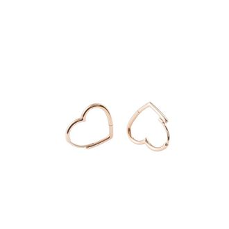 Pandora Asymmetrische Hart Oorbellen - Dames - Oorbellen - Roze - ONE Size - Accessoires