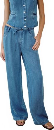 Bella Dahl Drawstring Relaxed Jean In Medium Vintage Wash
