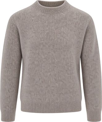 Sunflower Dark Oat Yak Brushed Ribbed Wool Sweater