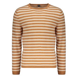 Fedeli Crew Neck Jumper - male - Fedeli - Round-neck Knitwear - Brown - L - Knitwear