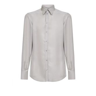 Dolce & Gabbana Martini Shirt - Heren - Casual Overhemden - Grijs - M - Leer - Overhemden