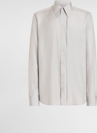 Dolce & Gabbana Cr&ecirc;pe De Chine Martini Shirt - Man Shirts Gray 38