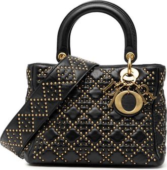 Dior Pre-owned Dior Medium Lambskin Cannage Studded Supple Lady Dior Ladies 17-80-0117