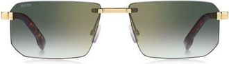 BOSS 57mmm Sunglasses in Gold/green at Nordstrom