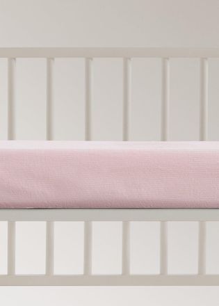 Mango Lenzuolo con angoli per culla a righe sottili in cotone filo tinto pompelmo - Home - 60x120x15cm - MANGO HOME