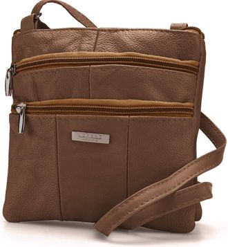 Lorenz Ladies Small Genuine Soft Leather Cross Body / Shoulder Bag (1) 1941 - Brown