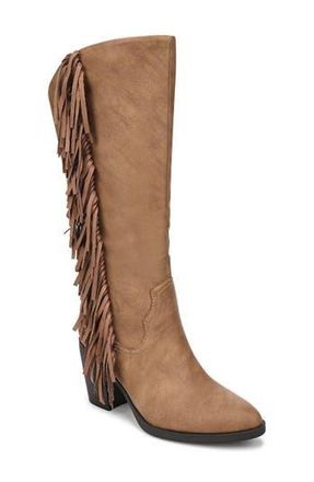 Blowfish Criss 2 Fringe Knee High Boot in Tan Faux Nubuck at Nordstrom Rack, Size 6.5