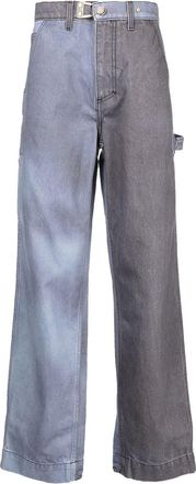 Objects IV Life two-tone straight denim trousers - men - Cotton - 38 - Blue