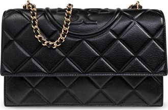 Tory Burch Shoulder Bag Fleming - Dames - Schoudertassen - Zwart - ONE Size - Leer - Tassen