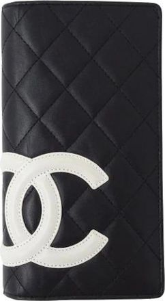 Chanel Pre-owned Cambon Lange Portemonnee (bi-fold) - Dames - Vintage Accessoires - Zwart - ONE Size - Leer - Vintage