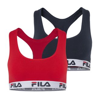 Fila Bustier FILA WOMAN BUSTIER, Damen, Gr. XL, N-Gr, rot (rot navy), Obermaterial: 95% Baumwolle, 5% Elasthan, unifarben, BHs Bustier, ohne Polsterung und