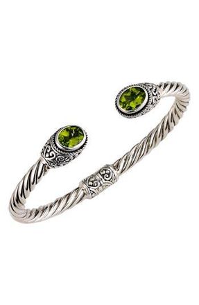Samuel B. Oval Blue Topaz Open Cuff Bracelet in Peridot at Nordstrom Rack
