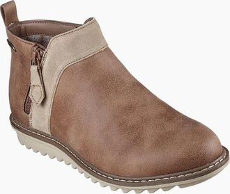 Skechers Womens Arch Fit Ankle Boots with Side Zipper - Tan - Size: 3.5