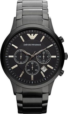 Emporio Armani Accessoires, Heren, Zwart, ONE Size, Quartz Chronograph