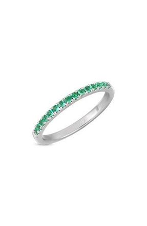 Bony Levy El Mar Emerald Stacking Ring in 18Kw White Gold at Nordstrom Rack, Size 7.5