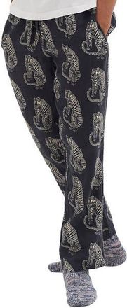 Desmond & Dempsey Mens Pajama Pant in Sansindo Tiger Black/cream at Nordstrom, Size X-Large