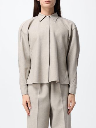 Fabiana Filippi Camicia relaxed fit in misto lana con chiusura a scomparsa