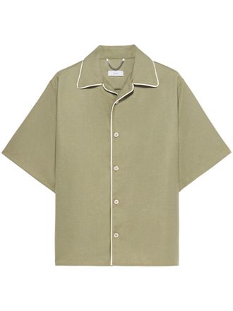 1989 STUDIO logo-print contrast-trim shirt - Green