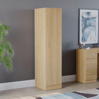 Home Discount Home Discount - Riano 1 Door Wardrobe With Hanging Rail & Storage Shelf, Pine