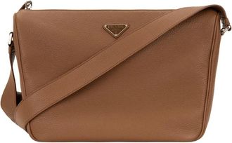 Prada Schoudertas - Heren - Schoudertassen - Bruin - ONE Size - Leer - Tassen
