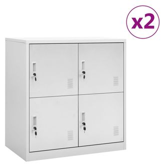 vidaXL Vidaxl - Armarios Taquilla 2 Uds De Acero Gris Claro 90x45x92,5 Cm