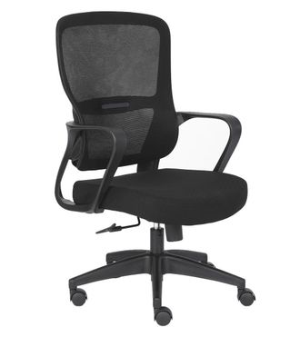 Home Heavenly Silla de oficina con altura regulable en negro de 119-128x57x59 cm