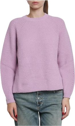 Twinset Rondgebreide Raglan Trui - Dames - Ronde hals truien - Paars - S - Truien & Vesten
