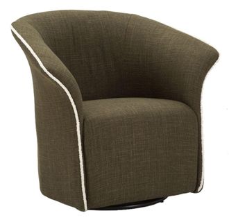 Mauro Ferretti Sill&oacute;n giratorio de tela verde 83,5x66x80 cm