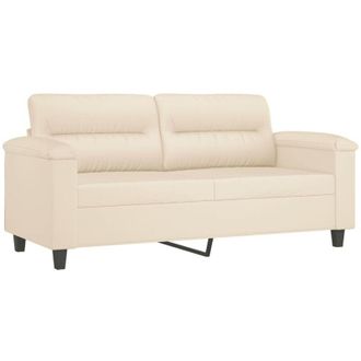 vidaXL Sof&aacute; De 2 Plazas De Tela De Microfibra Beige 140 Cm Vidaxl